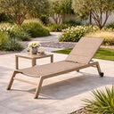 Lettino prendisole sdraio da giardino schienale reclinabile tessuto textilene struttura alluminio