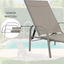 Folding Sun Lounger for Garden, Pool, Sea, in Steel and Textilene with Armrests - 199x68x31h cm Gray