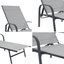 Folding Sun Lounger for Garden, Pool, Sea, in Steel and Textilene with Armrests - 199x68x31h cm Gray