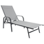 Folding Sun Lounger for Garden, Pool, Sea, in Steel and Textilene with Armrests - 199x68x31h cm Gray