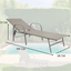 Folding Sun Lounger for Garden, Pool, Sea, in Steel and Textilene with Armrests - 199x68x31h cm Gray