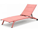 Lettino prendisole da giardino esterno sdraio con schienale reclinabile in textilene per piscina o terrazzo