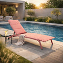 Lettino prendisole da giardino esterno sdraio con schienale reclinabile in textilene struttura alluminio