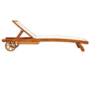 Lettino prendisole sdraio con schienale regolabile in legno