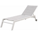 Lettino prendisole sdraio schienale reclinabile con ruote piscina terrazzo giardino