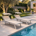 Lettino prendisole da giardino sdraio con cuscino e schienale reclinabile per piscina o terrazzo