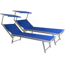 Lettino prendisole sdraio pieghevole tettuccio schienale reclinabile