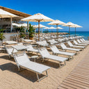 Lettino prendisole pieghevole con tettuccio per giardino terrazzo o piscina