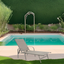 Folding Sun Lounger for Garden, Pool, Sea, in Steel and Textilene with Armrests - 199x68x31h cm Brown