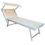 Folding Sun Lounger with Canopy and Cushion, Adjustable Backrest Dove Grey 189x58x36 cm