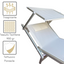 Folding Sun Lounger with Canopy and Cushion, Adjustable Backrest White 189x58x36 cm