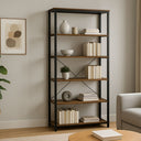 Libreria 5 Ripiani Scaffale Salvaspazio Design Industrial cm 80x30x180