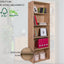 Libreria da Ufficio 5 Ripiani Mobile Multiuso Salvaspazio per Casa in Legno FSC Design Moderno - 69x35x200 cm Rovere