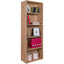 Libreria da Ufficio 5 Ripiani Mobile Multiuso Salvaspazio per Casa in Legno FSC Design Moderno - 69x35x200 cm Rovere