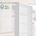 Libreria da Ufficio 5 Ripiani Mobile Multiuso per Casa in Legno FSC Design Moderno - 69x35x200 cmBianco