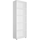 Libreria da Ufficio 5 Ripiani Mobile Multiuso per Casa in Legno FSC Design Moderno - 69x35x200 cmBianco