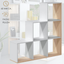 Libreria Salvaspazio Ingresso Moderna 6 Cubi, Mobile in Legno Truciolare, Design Moderno - Bianco e Rovere 108x28x110 cm