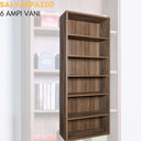 6-Sheet Office Bookcase, Multipurpose Home Space-Saving Furniture, Slim, Modern Design, 81 x 35 x 217 cm