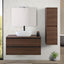 Bathroom Column Wall-hung Cabinet 2 Doors Fixed Wooden Shelves – Canaletto Walnut cm 33x30x112