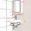 Suspended bathroom cabinet with ceramic sink, siphon mirror and shelf 45x36 cm Industrial Design