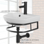 Meuble de salle de bain suspendu avec lavabo en céramique, miroir siphon et étagère 45x36 cm Design Industriel