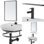 Mobile Bagno Sospeso con Lavabo in Ceramica, Specchio Sifone e Mensola cm 45x36 Design Industrial