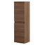 Bathroom Column Wall-hung Cabinet 2 Doors Fixed Wooden Shelves – Canaletto Walnut cm 33x30x112