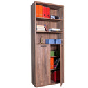 Mueble Oficina Multiusos 2 Puertas 3 Estantes, Mueble de Madera Que Ahorra Espacio Diseño Moderno 81x35x217 cm