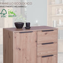 Mobile Multiuso Armadietto 2 Ante 2 Cassetti con Ripiani Salvaspazio in Legno FSC per Soggiorno o Ingresso - 72x35x88 cm Rovere