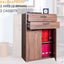 Office Chest of Drawers Mobile Multipurpose Space Saving 2 Doors 2 Wooden Drawers, Modern Design Wardrobe – 81x35x112 cm