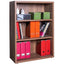 Libreria da Ufficio 3 Ripiani Mobile Multiuso Salvaspazio Slim in Legno Design Moderno cm 81x35x112h Rovere Scuro