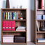 Office Bookcase 3 Shelves Multipurpose Space-Saving Slim Wooden Cabinet Modern Design cm 81x35x112h Dark Oak