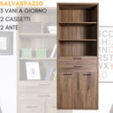 Multipurpose Office Cabinet 2 Doors 2 Drawers 3 Shelves Space Saving Cabinet 81x35x217 cm