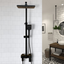 Matt Black Shower Column with Multi-Function Mixer, Adjustable Height