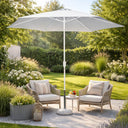 Ombrellone da Giardino palo centrale 300 cm telo poliestere bianco piscina o terrazzo