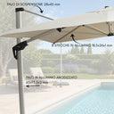 Ombrellone da Giardino 3x4 Decentrato Palo in Alluminio Top Poliestere 250 g/m2 Airvent
