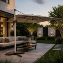 Ombrellone da Giardino 3,5 mt Decentrato Palo Alluminio Telo Poliestere Base Girevole 360° Design
