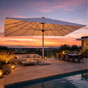 Ombrellone da Giardino palo centrale 5x5 quadrato top poliestere per bar o ristorante
