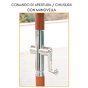 Ombrellone da giardino palo centrale legno telo poliestere 235 g/m2 ecru apertura chiusura a manovella