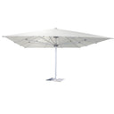 Ombrellone da giardino esterno 5x5 palo centrale top poliestere bianco