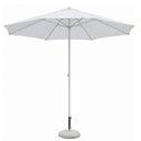 Ombrellone da giardino esterno 300 cm palo centrale inclinabile telo poliestere bianco 300 cm