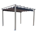 Pergola 3x3 da Giardino Esterno con Telo in Poliestere 180 g/mq Ecrù Scorrevole, Struttura in Acciaio - 300x300