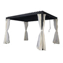 Pergola 3x3 da giardino esterno gazebo tende e zanzariera struttura acciaio e alluminio per piscina o terrazzo 300x300