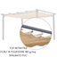 Garden Pergola 3x4 Retractable Polyester Sheet Ecru 180 g/m2, Steel Structure for Outdoor