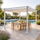 Pergola da Giardino 4x4 Telo Retrattile Poliestere Struttura Metallo