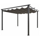 Pergola da Giardino 4x4 Telo Retrattile Poliestere Struttura Alluminio Grigio per Terrazzo Patio 400x400