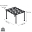 3x3 Garden Pergola, Painted Steel Gazebo, 180 g/m2 Polyester Top | 300x300x285h