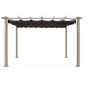 Pergola 3x3 da giardino esterno telo scorrevole in poliestere struttura metallo e alluminio design outdoor