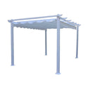 Pergola da giardino esterno 3x4 telo retrattile poliestere bianco struttura metallo alluminio
