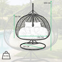 Poltrona Sospesa Uovo Sedia da Giardino Dondolo con Cuscini in Acciaio e Polirattan Relax e Comfort outdoor piscina terrazzo patio